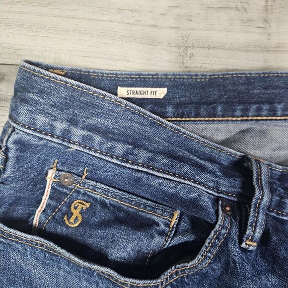 Todd Snyder Mens 38x29 Straight Fit Selvedge Jeans Mid-Blue Denim Button Fly - Picture 3 of 8